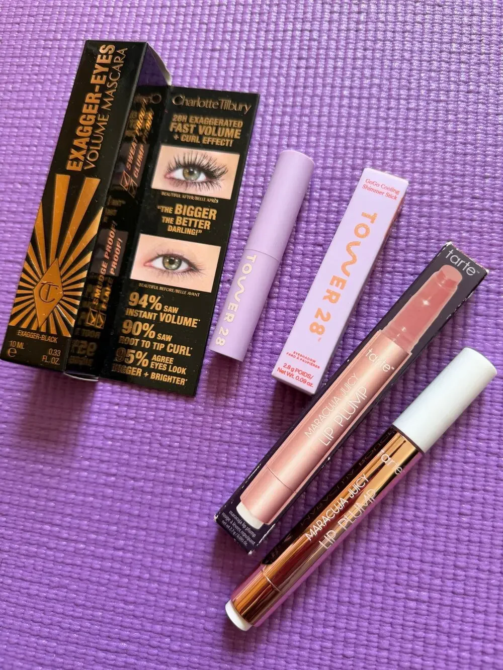 New Charlotte Tilbury Mascara Tarte Maracuja Lip Tower 28 Eyeshadow Makeup Lot